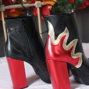 Pleather rock and roll heels